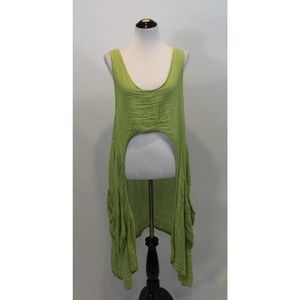BODIL L Large Lime Green Cropped Layering Vest Sleeveless Tank Top Topper NEW